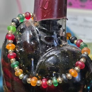 Multicolor Matte Glass Bead Stretch Bracelet – Women Jewelry